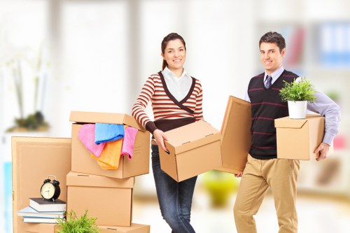 Commercial removal team handling office equipment in West Kensington