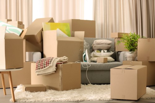 Moving crew organizing a West Kensington property transfer