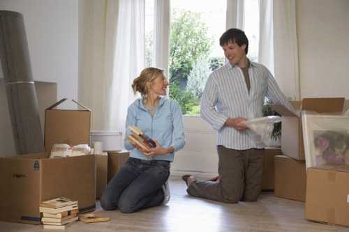 Local removal van serving a West Kensington flat move