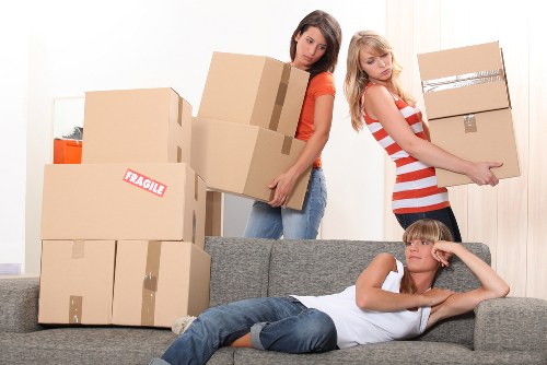 Preparing belongings for a moving van in West Kensington